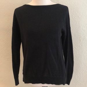 Black waffle knit sweater